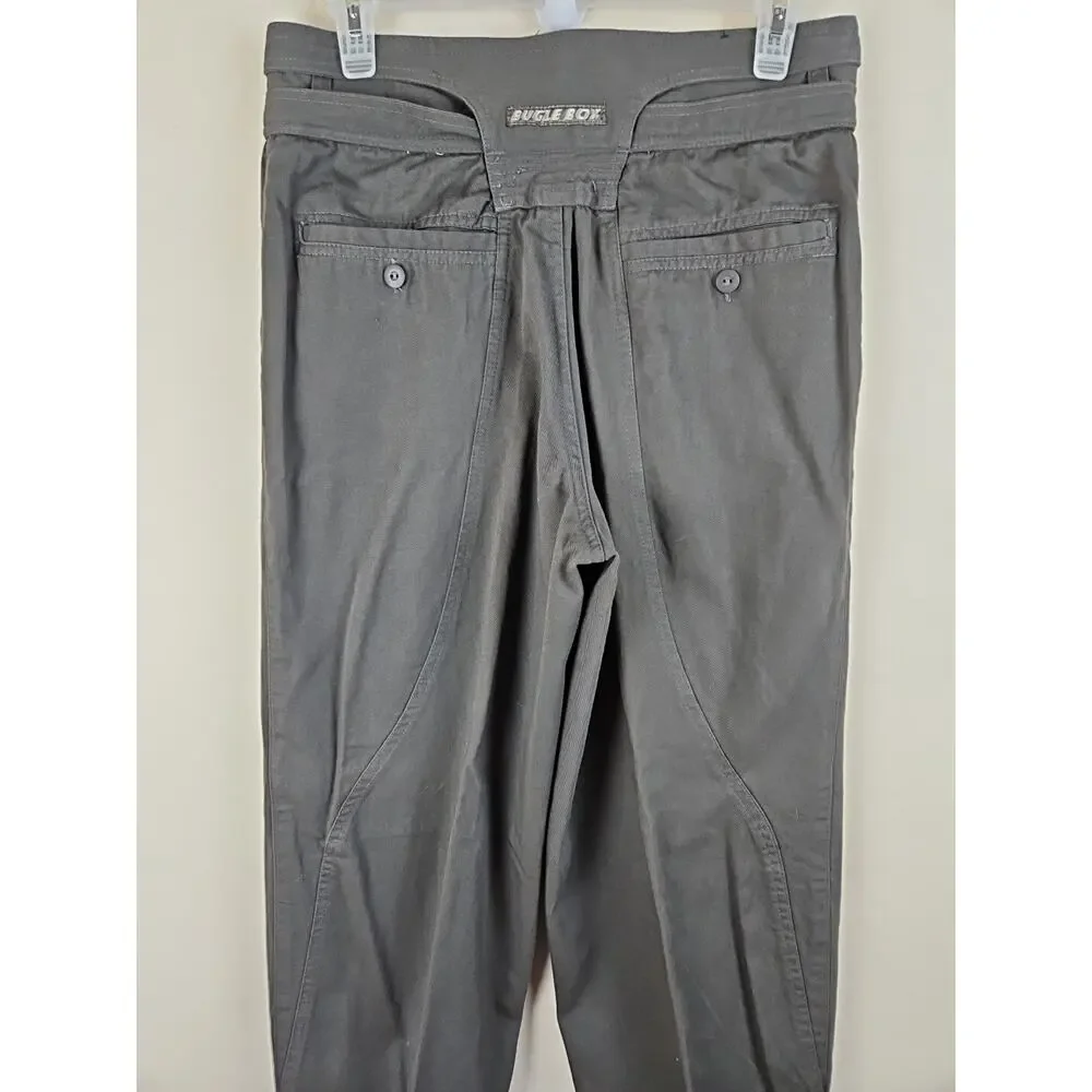 Vtg 90's Bugle Boy Pant 30x33 Gray pleated Parachute Super Baggy Tapered